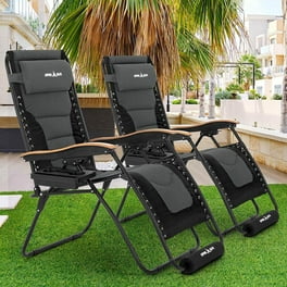 MF Studio Heavy Duty Folding Outdoor Recliner Lightweight Zero Gravity Chair with Cup Holder Aqua Walmart
