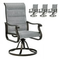 thumbnail image 1 of Techmilly Patio Swivel Chair (Set of 2), High Back Padded All Weather Breathable Textile Fabric Outdoor Swivel Chair with Metal Rocker for Lawn, Garden, Backyard Patio, Gray and White, 1 of 11