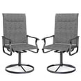 thumbnail image 1 of Techmilly Patio Swivel Chairs Set of 2, Outdoor Dining Chairs High Back Padded All Weather Breathable Textilene Outdoor Swivel Chairs with Metal Rocking Frame for Lawn Garden Backyard Deck, Dark Grey, 1 of 9