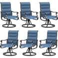 thumbnail image 1 of Techmilly Patio Swivel Chairs Set of 6, Outdoor Dining Chairs High Back Padded All Weather Breathable Textilene Outdoor Swivel Chairs with Metal Rocking Frame for Lawn Garden Backyard Deck, Navy Blue, 1 of 8
