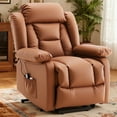 thumbnail image 1 of Techmilly Power Lift Recliner Chair, Massage Chair for Living Room with Heating Function and Side Pocket, PU Leather Brown, 1 of 6