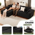 thumbnail image 1 of Techmilly 113” Cloud L-Shaped Sectional Couches,Modular Sofa with Deep Seat, Sponge Compression Sofas,Modern Modular L-Shape Sofa Couch with Chaise for Living Room Bedroom (Black Left Facing Chaise), 1 of 7