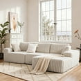 thumbnail image 1 of Techmilly 113” Cloud L-Shaped Sectional Couches,Modular Sofa with Deep Seat, Sponge Compression Sofas,Modern Modular L-Shape Sofa Couch with Chaise for Living Room Bedroom (White, Right Facing Chaise, 1 of 7