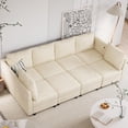 thumbnail image 1 of Techmilly Sectional Chenille Sofa, 8 Seats Modular Convertible Couch with Storage, Charging Station for Living Room, Beige, 1 of 8