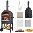 thumbnail image 1 of Techmilly Wood Fired Outdoor Pizza Oven, Black, 1 of 7