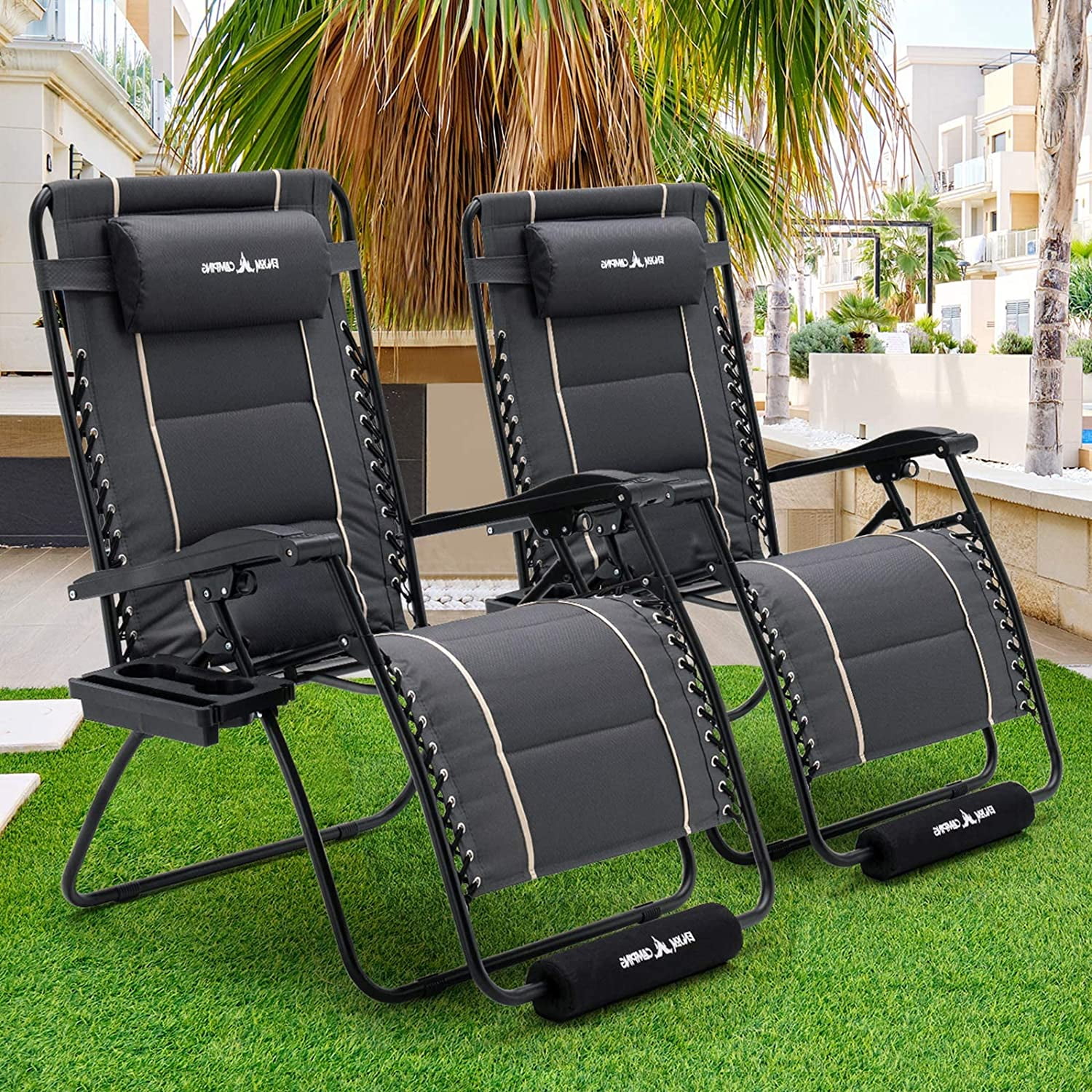 Techmilly Zero Gravity Chair Set of 2 33In Oversized XXL Patio Anti