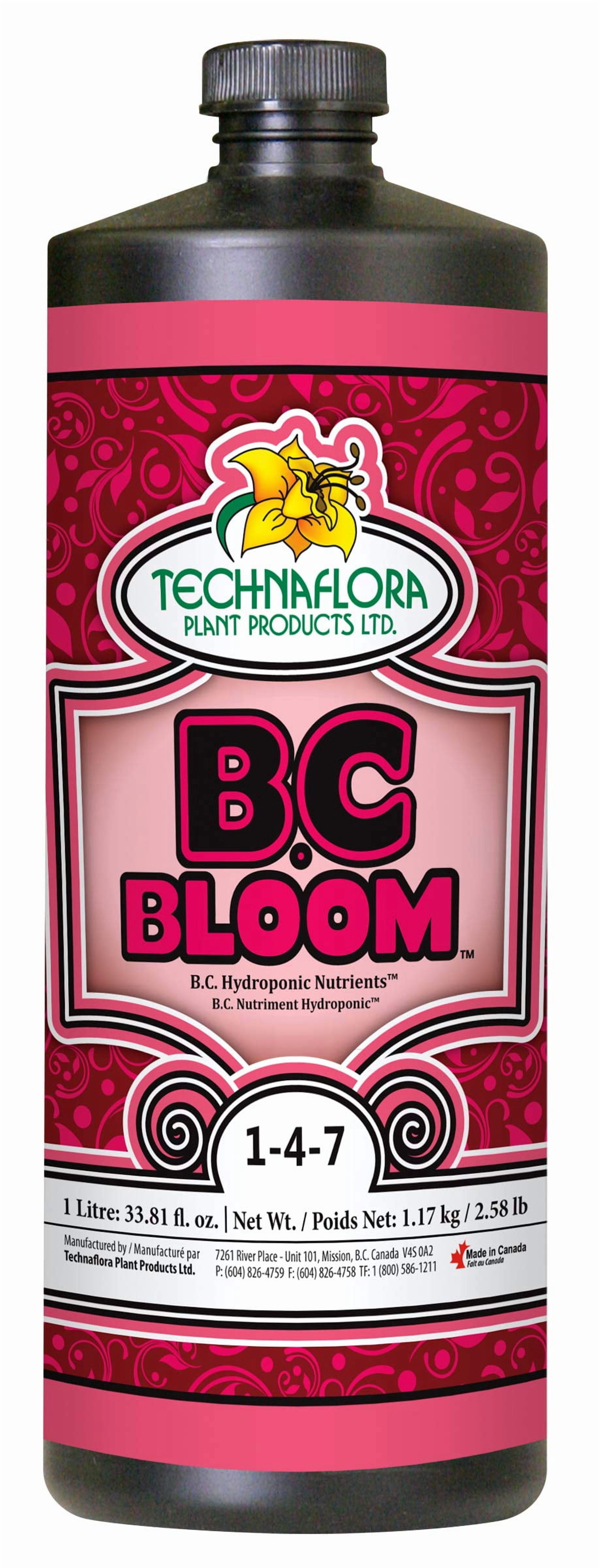 Technaflora TFBCBLM B.C. Bloom Hydroponic Nutrients Liquid Fertilizer, 1L