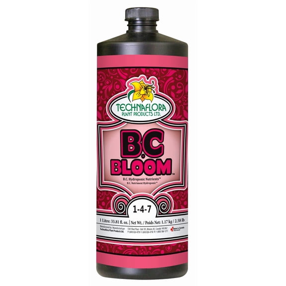 Technaflora TFBCBLM B.C. Bloom Hydroponic Nutrients Liquid Fertilizer, 1L