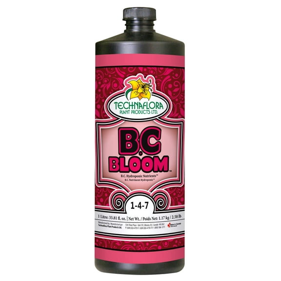 Technaflora TFBCBLM B.C. Bloom Hydroponic Nutrients Liquid Fertilizer, 1L