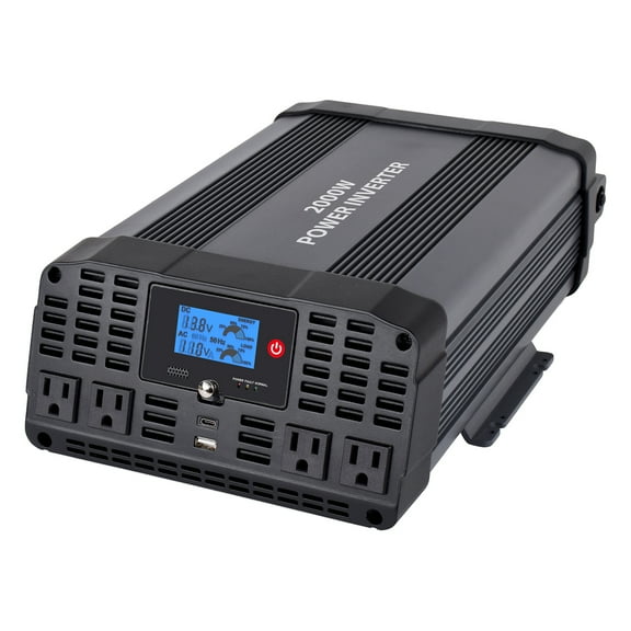 Technaxx TE22 2,000-Watt Sine-Wave Power Inverter, 4 AC Outlets and 2 USB Ports, 5045, 5045