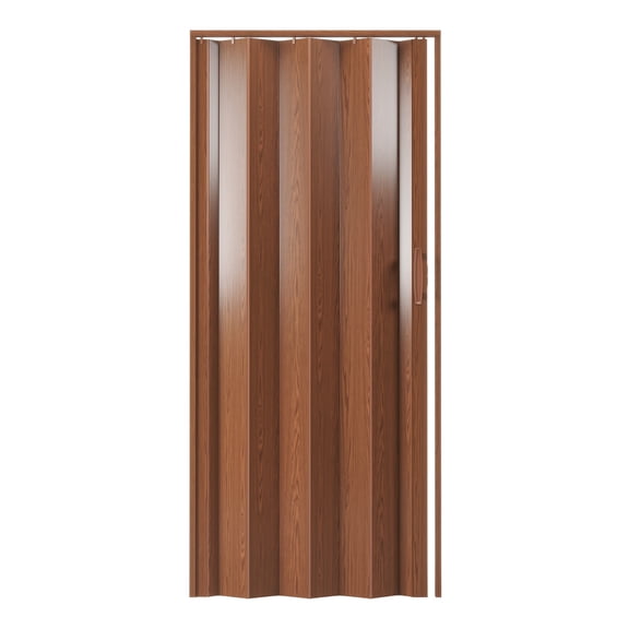 Techni Home 36" W PVC Foldable Accordion Doors or Privacy Room Divider for Internal Use, Walnut