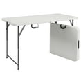 thumbnail image 1 of Techni Home 4 ft Adjustable Height Granite White Folding Table with Easy-Carry Handle RTA-04FLT-WHT, 1 of 19