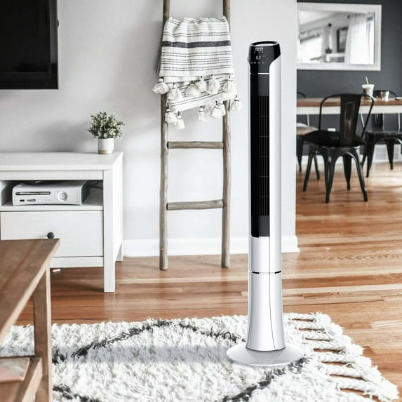 Techni Home 48? Tower Fan for Bedroom or Office with LED Display, 3 Wind Speeds and Modes, Remote Control