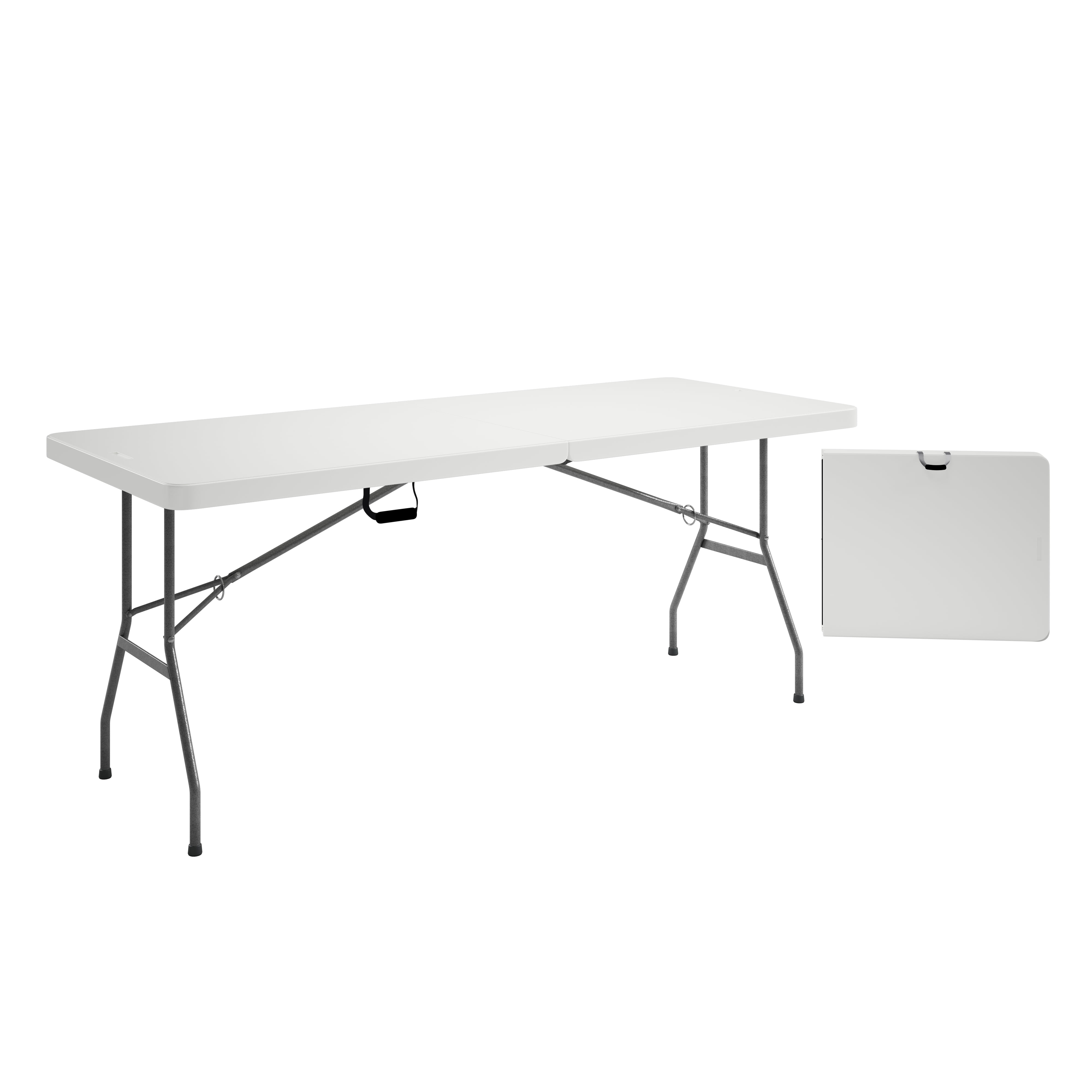 Granite White 6' Folding Table with Powder-Coated Steel Legs