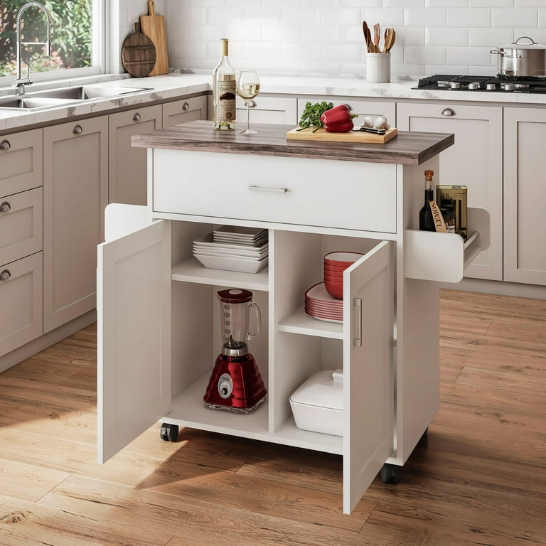 TANGZON Large Kitchen Island On Wheels, Rolling Kitchen | WhichOne