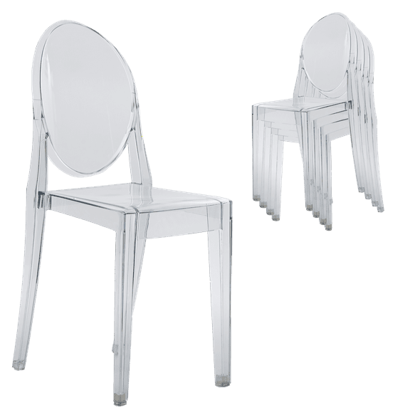 Techni Home Stackable Acrylic Ghost Event Chairs  Set of 4