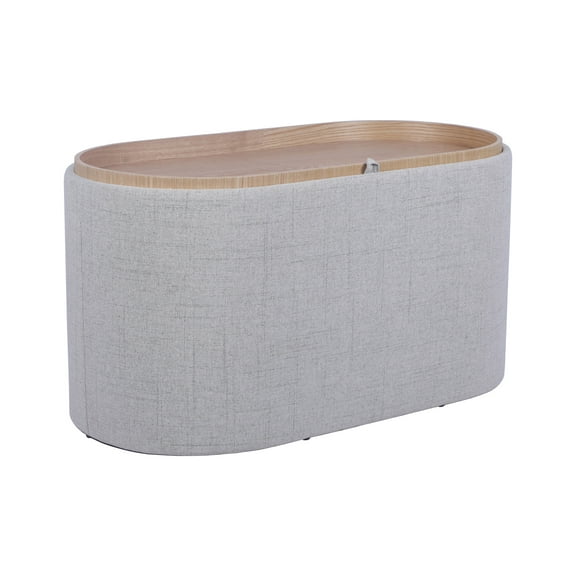 Techni Home Storage Ottoman with Reversible Tray Top, Natural