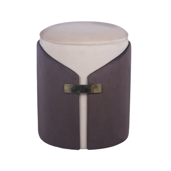 Techni Home Two-Toned Vanity Stool Ottoman with Storage