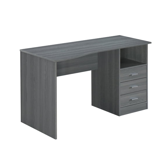 Techni Mobili Classic Computer Desk with Drawers, Gray