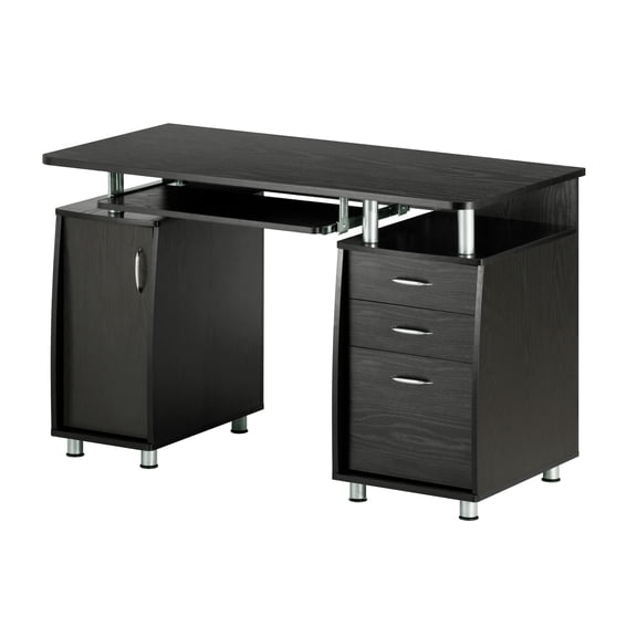 Techni Mobili Complete Adult Computer Workstation with Cabinet and Drawers, 30" H, Espresso RTA-4985D-ES18