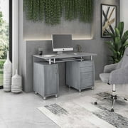 Techni Mobili Complete Adult Computer Workstation with Cabinet and Drawers, 30" H, Gray RTA-4985-GRY