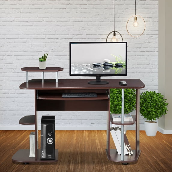 Techni Mobili Complete Computer Workstation Desk with Storage, Chocolate RTA-8104-CH36