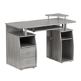 thumbnail image 1 of Techni Mobili Engineered Wood 2-Drawers Computer Desk with Keyboard Tray in Gray, 1 of 16