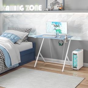 Techni Mobili Computer Desk for Kids with Headphone and Cup Holder, Blue RTA-K250D-BL