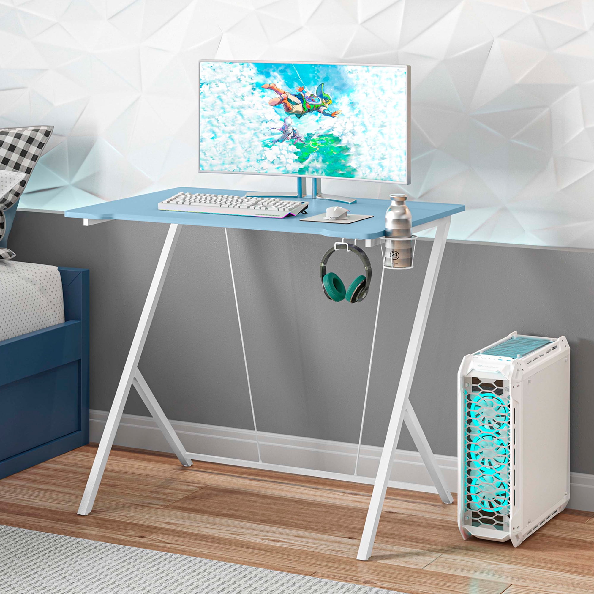 Techni Mobili Computer Desk for Kids with Headphone and Cup Holder