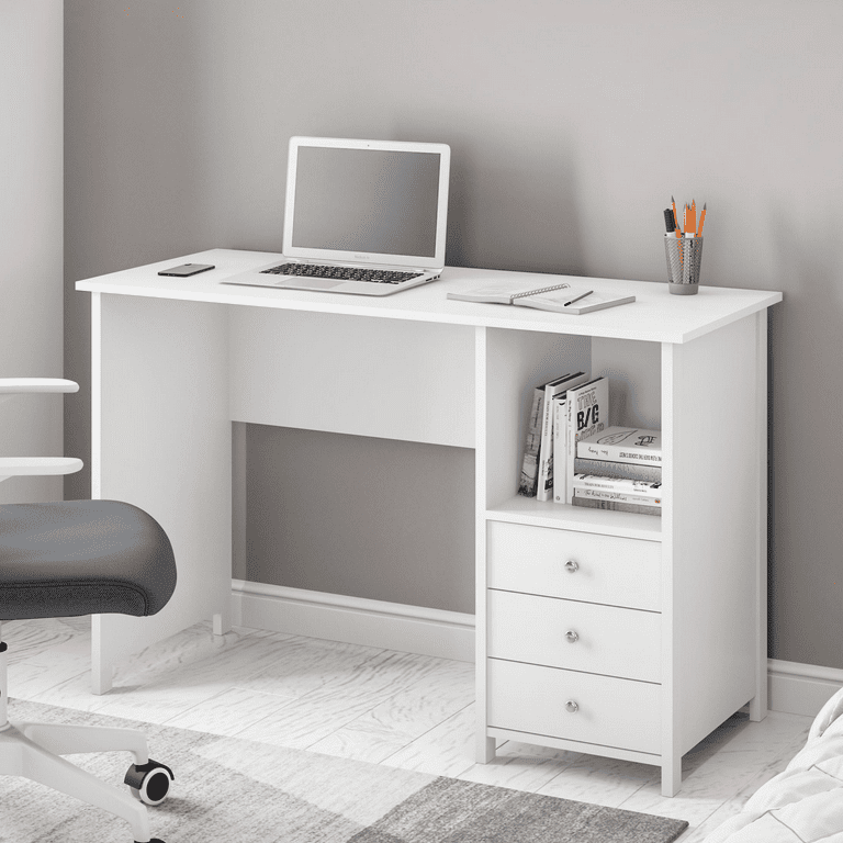 Techni Mobili Contemporary 3 Drawer Computer Desk White