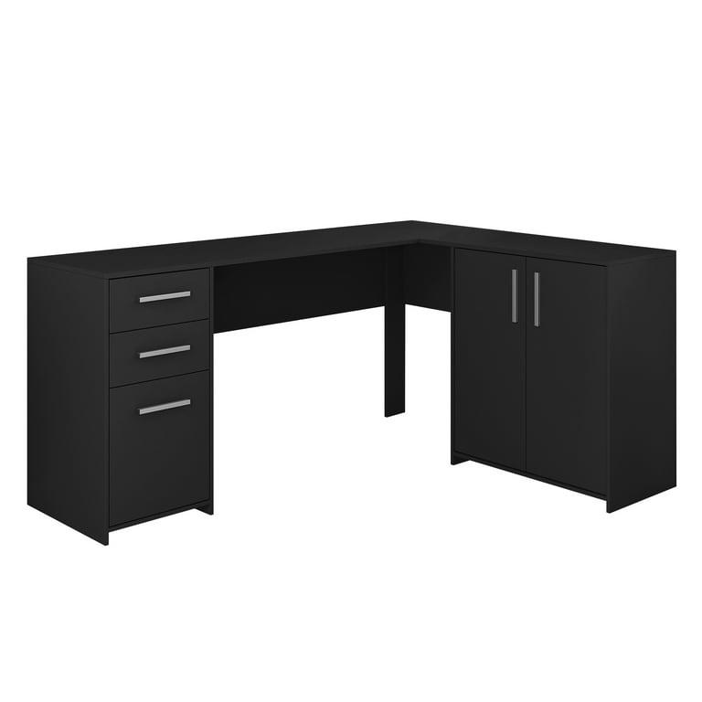 Techni Mobili Corner L Shape Desk with Storage Black