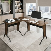 Techni Mobili Deluxe L-Shaped Desk with Inline Team Desk Option, RTA-3806-M615