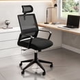 thumbnail image 1 of Techni Mobili Ergonomic Office Chair with Lumbar Support and Adjustable Headrest RTA-1011-BK, 1 of 11