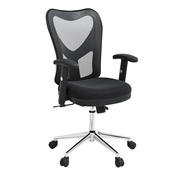 Techni Mobili High Back Mesh Office Chair with Chrome Base, Black RTA-0098M-BK