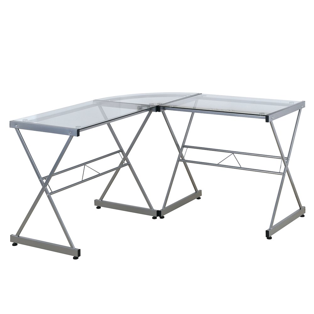 Techni Mobili Lshaped Glass Computer Desk