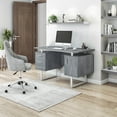 thumbnail image 1 of Techni Mobili Modern Adult Office Desk with Drawers and Storage, 51.25 Wx23.25”Dx29.75”H, Gray/Silver, 1 of 9