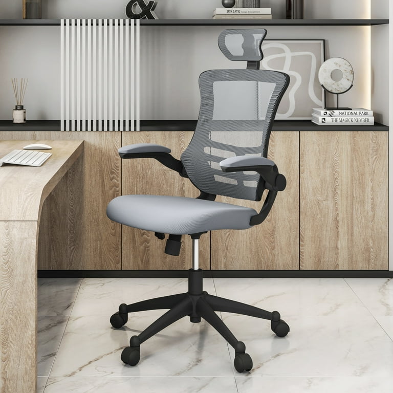 Techni Mobili Modern High-Back Mesh Executive Chair with Flip-up