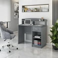 Techni Mobili Modern Office Desk with Storage Drawer, Writing Space and