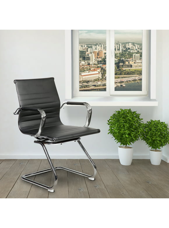Techni Mobili Modern Visitor Office Chair, Black