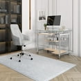 thumbnail image 1 of Techni Mobili Rolling Computer Desk with Keyboard Panel, CPU Shelf, and Wheels, Glass and Silver RTA-3788-MPL04, 1 of 11
