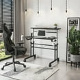 thumbnail image 1 of Techni Mobili Rolling Writing Desk with Height Adjustable Desktop and Shelf, Black, RTA-3800SU-BK, 1 of 17
