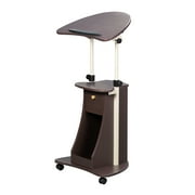 Techni Mobili Sit-to-Stand Rolling Adjustable Laptop Cart With Storage, Chocolate, RTA-B005-CH36