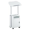 thumbnail image 1 of Techni Mobili Adjustable Laptop Cart – White Rolling Desk with Storage, Height Adjustable Sit/Stand Workstation, 1 of 12
