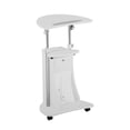 thumbnail image 1 of Techni Mobili Sit-to-Stand Rolling Adjustable Laptop Cart with Storage, White RTA-B005-WHT, 1 of 12