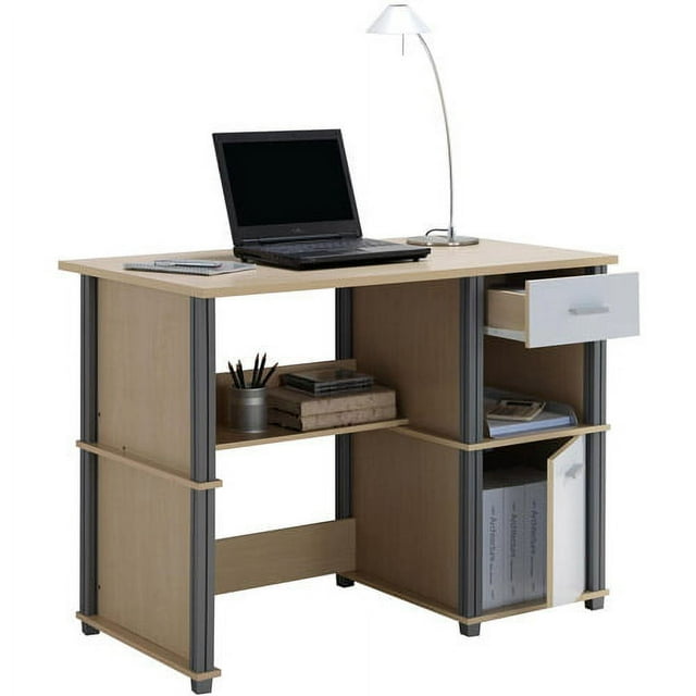 Techni Mobili Student Desk with Drawers, Natural/White