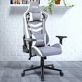 thumbnail image 1 of Techni Sport Ergonomic & Lumbar Support Swivel Gaming Chair, Grey and White, 1 of 7