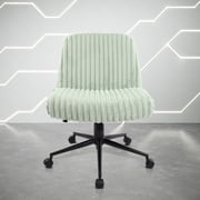 Techni Sport Plush Green Criss Cross Chair, Armless Extra Wide Office Desk Chair to Sit Cross Legged