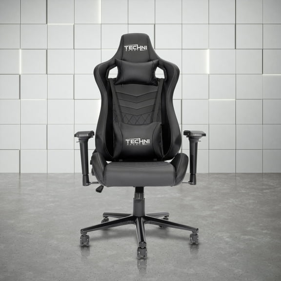 Techni Sport TS-83 Ergonomic High Back Racer Style PC Gaming Chair with Memory Foam Seat, Black RTA-TS83-BK