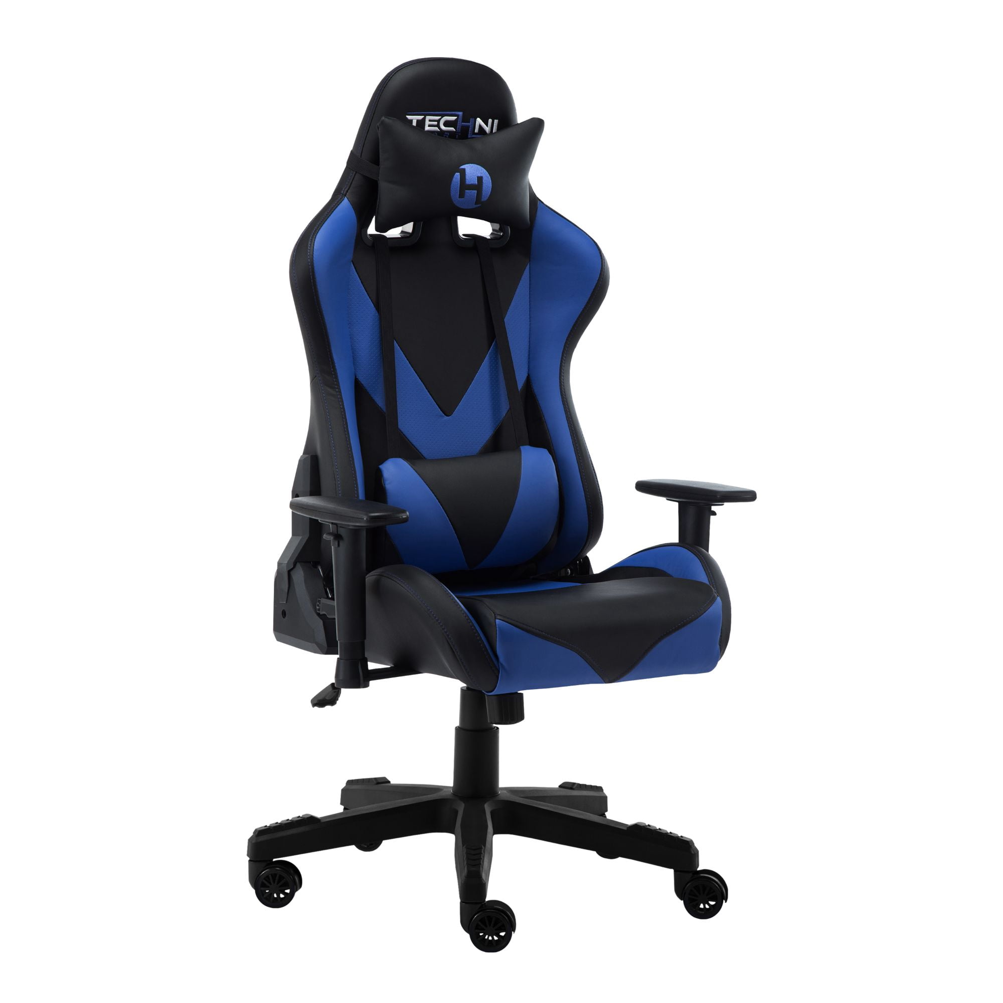 Techni Office Solutions 53" Vibrant Blue and Black Unique Techni Sports TS-92 Comfortable Gaming