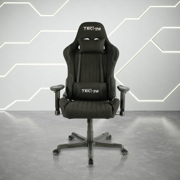 Techni Sport TS-F44 Fabric Ergonomic High Back Racer Style PC Gaming Chair, Black RTA-TSF44-BK